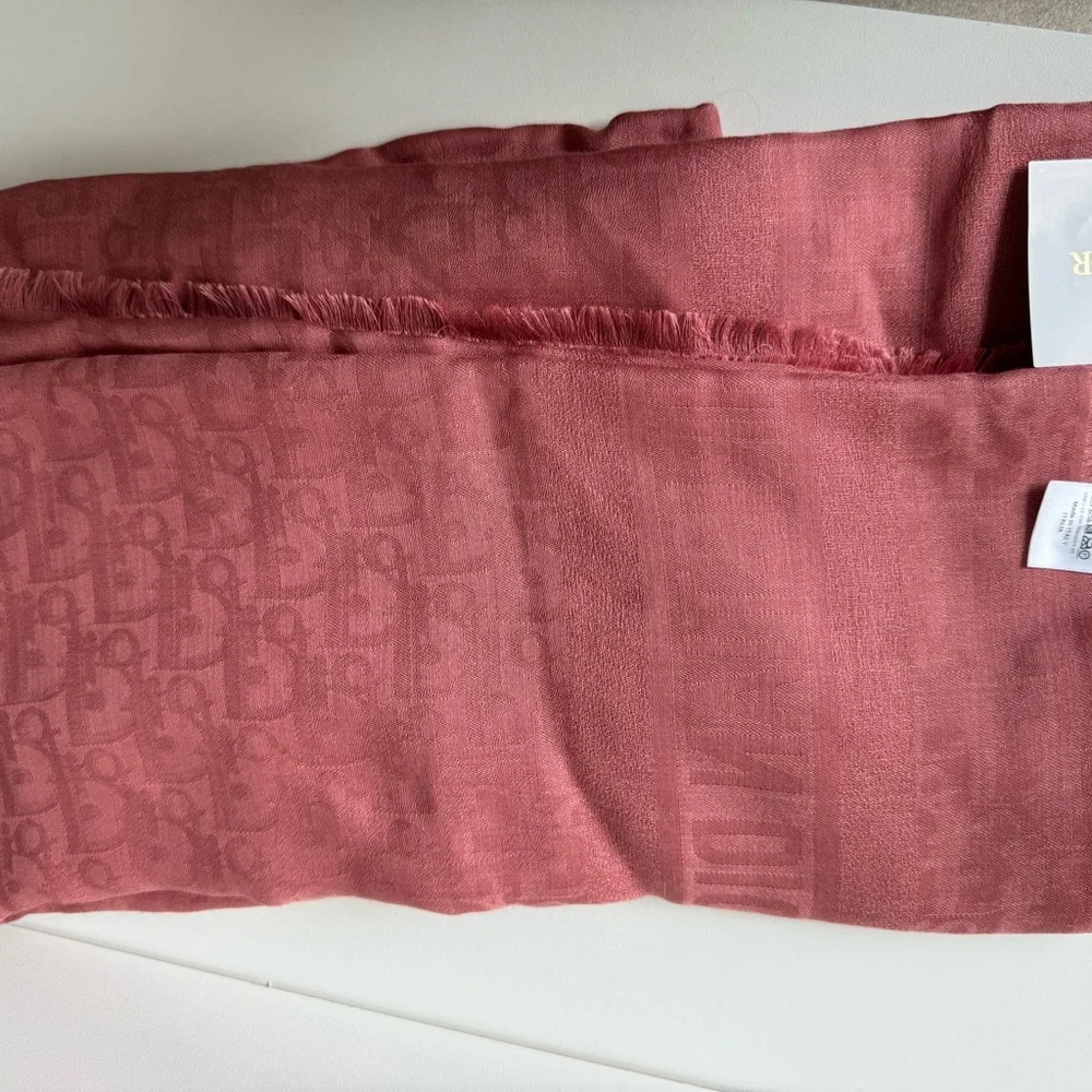 Dior Silk Rose Fringe Scarf